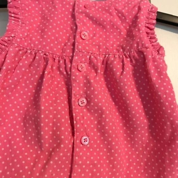 CARTER'S Size 9 Month Pink Dot Ruffle Jumper Girl's Bear Sleeveless One Piece - Picture 4 of 6